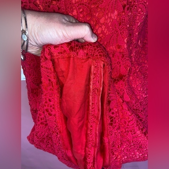 NWT New York Jones Collection red lined crochet lace sheath dress size 18W - Picture 6 of 11